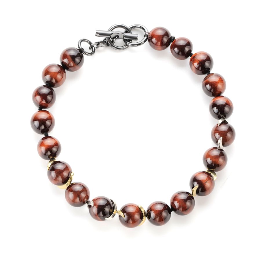 Collana occhio di tigre arancio Totem | CLODT ARANC